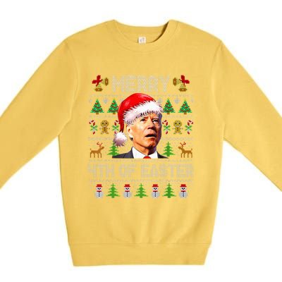 Funny Joe Biden Merry 4th Of Easter Ugly Christmas Sweater  Premium Crewneck Sweatshirt