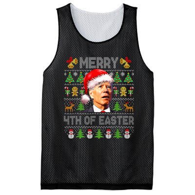 Funny Joe Biden Merry 4th Of Easter Ugly Christmas Sweater  Mesh Reversible Basketball Jersey Tank