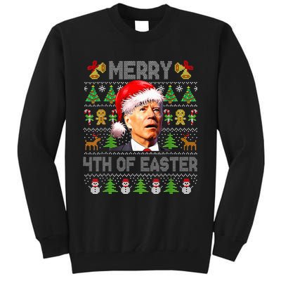 Funny Joe Biden Merry 4th Of Easter Ugly Christmas Sweater  Tall Sweatshirt