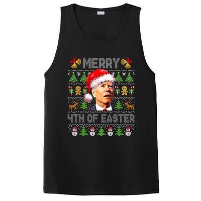 Funny Joe Biden Merry 4th Of Easter Ugly Christmas Sweater  PosiCharge Competitor Tank