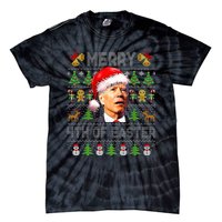 Funny Joe Biden Merry 4th Of Easter Ugly Christmas Sweater  Tie-Dye T-Shirt