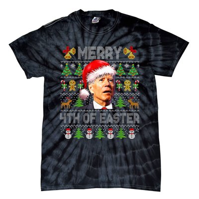 Funny Joe Biden Merry 4th Of Easter Ugly Christmas Sweater  Tie-Dye T-Shirt