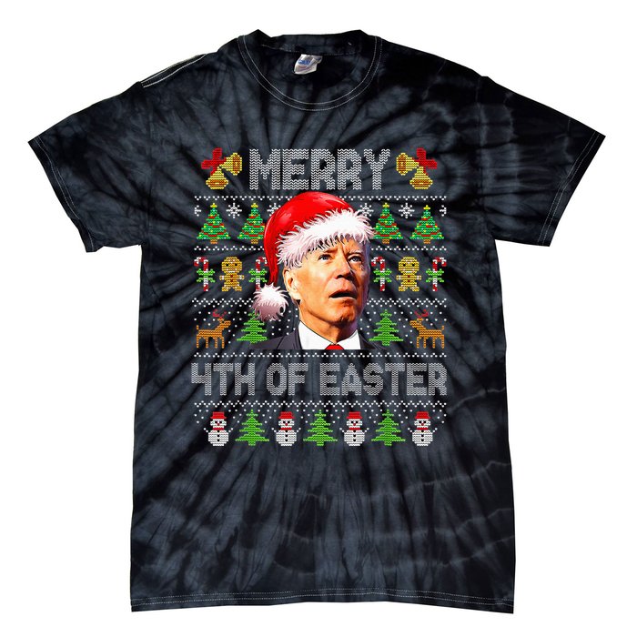 Funny Joe Biden Merry 4th Of Easter Ugly Christmas Sweater  Tie-Dye T-Shirt