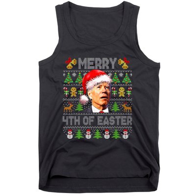 Funny Joe Biden Merry 4th Of Easter Ugly Christmas Sweater  Tank Top