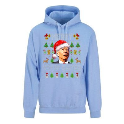 Funny Joe Biden Merry 4th Of Easter Ugly Christmas Sweater  Unisex Surf Hoodie