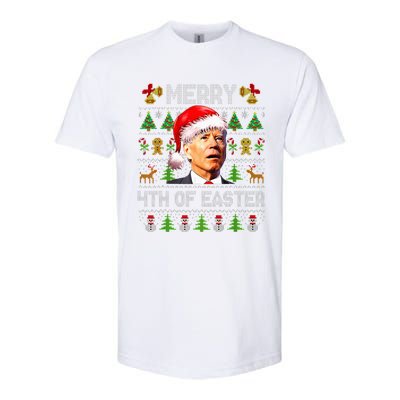 Funny Joe Biden Merry 4th Of Easter Ugly Christmas Sweater  Softstyle CVC T-Shirt