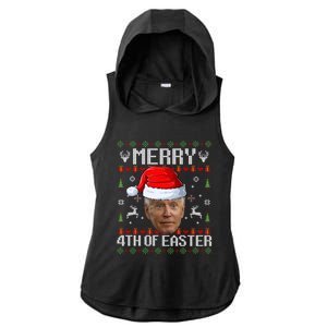 Funny Joe Biden Happy 4th Of Easter Ugly Christmas Sweater Gift Ladies PosiCharge Tri-Blend Wicking Draft Hoodie Tank