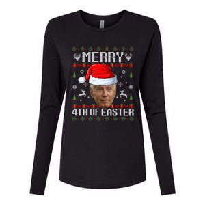 Funny Joe Biden Happy 4th Of Easter Ugly Christmas Sweater Gift Womens Cotton Relaxed Long Sleeve T-Shirt