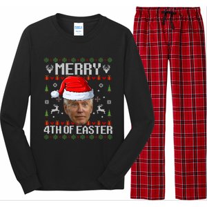 Funny Joe Biden Happy 4th Of Easter Ugly Christmas Sweater Gift Long Sleeve Pajama Set