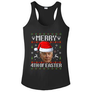 Funny Joe Biden Happy 4th Of Easter Ugly Christmas Sweater Gift Ladies PosiCharge Competitor Racerback Tank