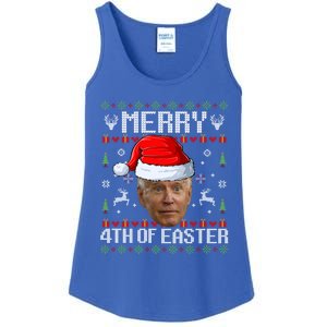 Funny Joe Biden Happy 4th Of Easter Ugly Christmas Sweater Gift Ladies Essential Tank