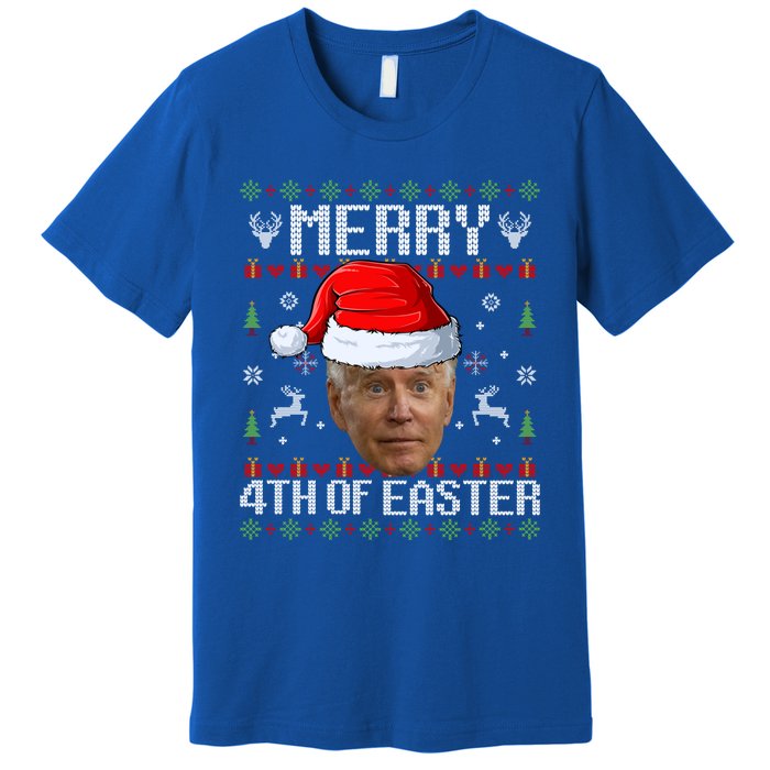 Funny Joe Biden Happy 4th Of Easter Ugly Christmas Sweater Gift Premium T-Shirt