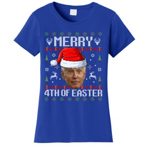 Funny Joe Biden Happy 4th Of Easter Ugly Christmas Sweater Gift Women's T-Shirt