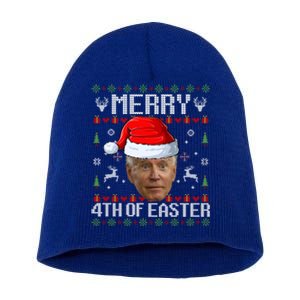 Funny Joe Biden Happy 4th Of Easter Ugly Christmas Sweater Gift Short Acrylic Beanie