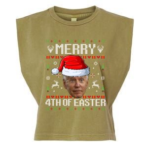 Funny Joe Biden Happy 4th Of Easter Ugly Christmas Sweater Gift Garment-Dyed Women's Muscle Tee