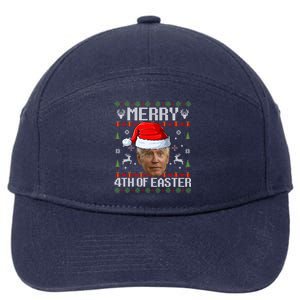 Funny Joe Biden Happy 4th Of Easter Ugly Christmas Sweater Gift 7-Panel Snapback Hat