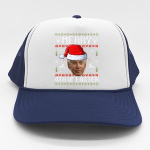 Funny Joe Biden Happy 4th Of Easter Ugly Christmas Sweater Gift Trucker Hat