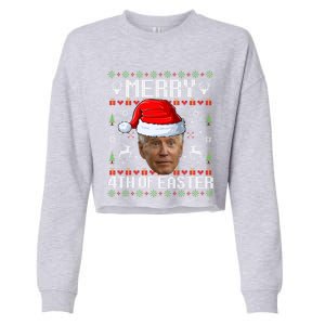 Funny Joe Biden Happy 4th Of Easter Ugly Christmas Sweater Gift Cropped Pullover Crew