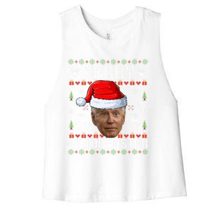 Funny Joe Biden Happy 4th Of Easter Ugly Christmas Sweater Gift Women's Racerback Cropped Tank