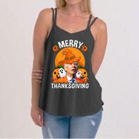 Funny Joe Biden Happy Halloween Merry Thanksgiving Women's Strappy Tank