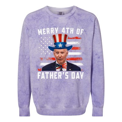 Funny Joe Biden Happy Merry 4th Of July Confused Fathers Day Colorblast Crewneck Sweatshirt