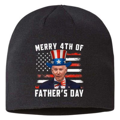 Funny Joe Biden Happy Merry 4th Of July Confused Fathers Day Sustainable Beanie