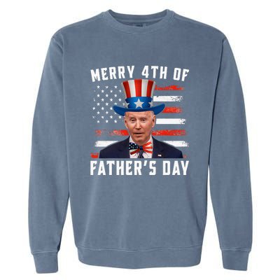 Funny Joe Biden Happy Merry 4th Of July Confused Fathers Day Garment-Dyed Sweatshirt