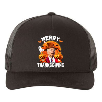 Funny Joe Biden Confused Merry Thanksgiving For Halloween Yupoong Adult 5-Panel Trucker Hat