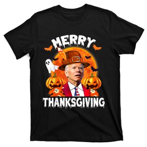 Funny Joe Biden Confused Merry Thanksgiving For Halloween T-Shirt