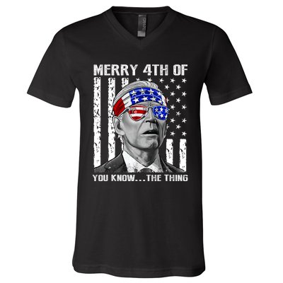 Funny Joe Biden Dazed Merry 4th Of You Know... The Thing V-Neck T-Shirt