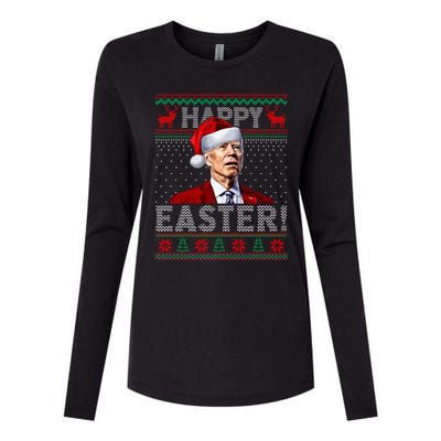 Funny Joe Biden Happy Easter Ugly Christmas Sweater Gift Womens Cotton Relaxed Long Sleeve T-Shirt