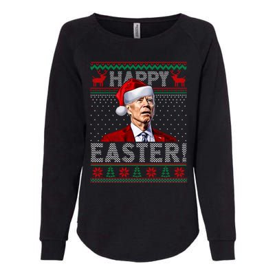 Funny Joe Biden Happy Easter Ugly Christmas Sweater Gift Womens California Wash Sweatshirt