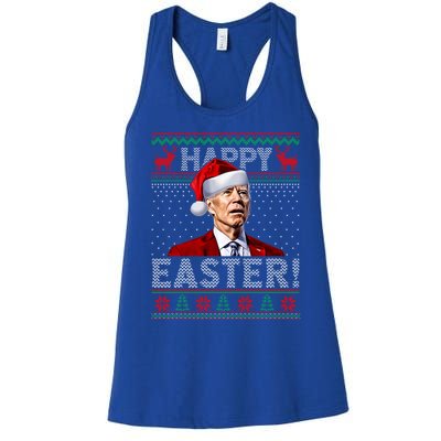 Funny Joe Biden Happy Easter Ugly Christmas Sweater Gift Women's Racerback Tank