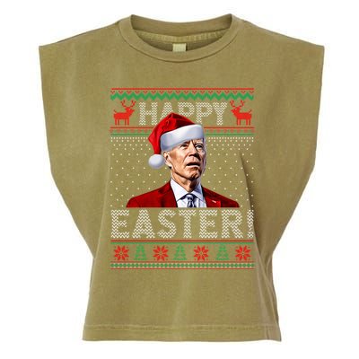 Funny Joe Biden Happy Easter Ugly Christmas Sweater Gift Garment-Dyed Women's Muscle Tee