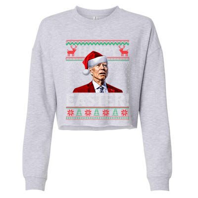 Funny Joe Biden Happy Easter Ugly Christmas Sweater Gift Cropped Pullover Crew