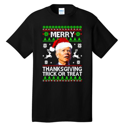 Funny Joe Biden Merry Thanksgiving Trick Or Treat Tall T-Shirt