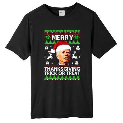 Funny Joe Biden Merry Thanksgiving Trick Or Treat Tall Fusion ChromaSoft Performance T-Shirt