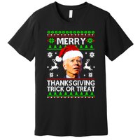 Funny Joe Biden Merry Thanksgiving Trick Or Treat Premium T-Shirt