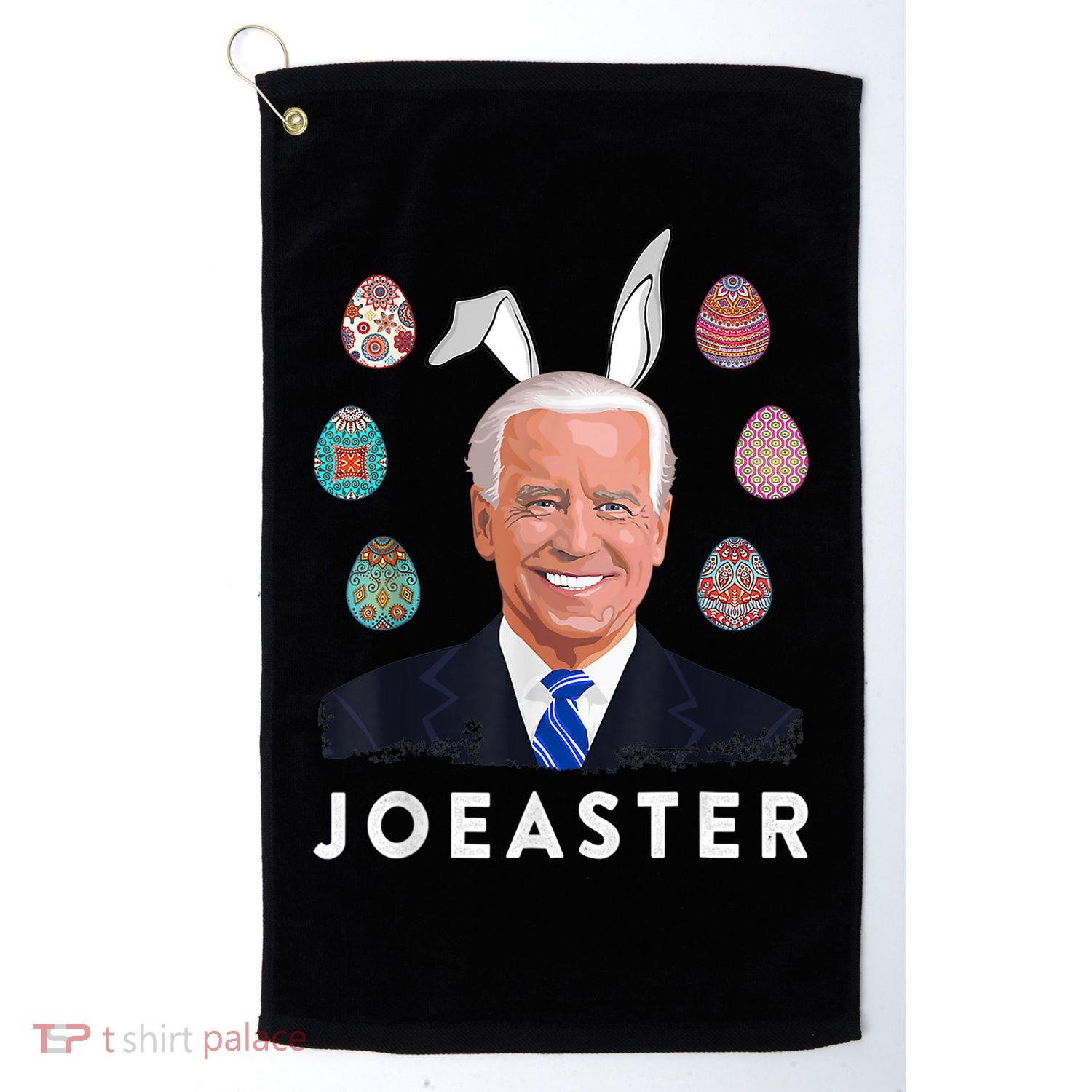 Funny Joe Biden Easter Bunny Eggs Pun Golf Towel