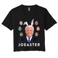 Funny Joe Biden Easter Bunny Eggs Pun Women's Crop Top Tee