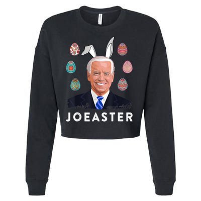 Funny Joe Biden Easter Bunny Eggs Pun Cropped Pullover Crew