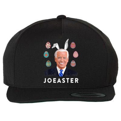 Funny Joe Biden Easter Bunny Eggs Pun Wool Snapback Cap