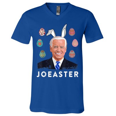 Funny Joe Biden Easter Bunny Eggs Pun V-Neck T-Shirt