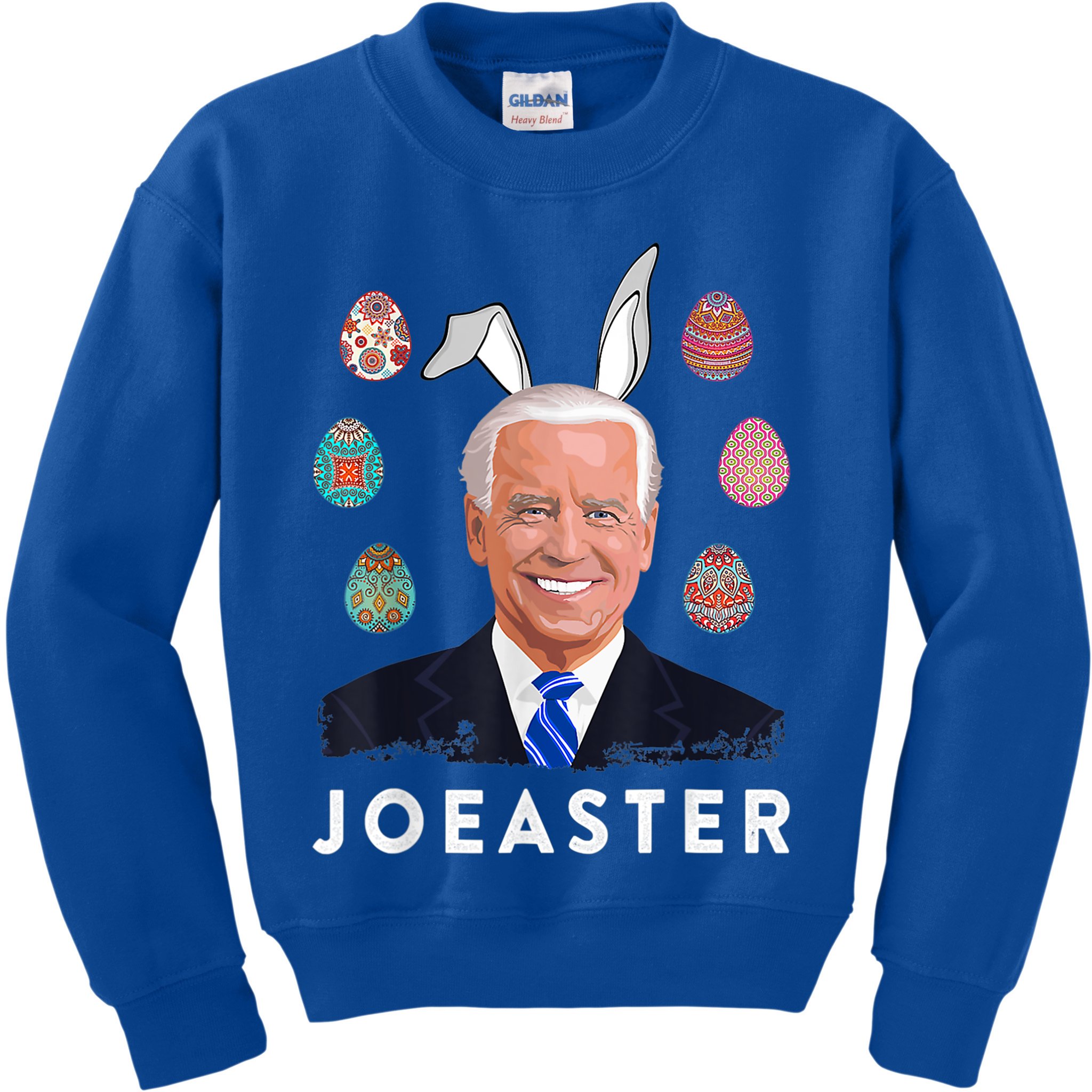 Funny Joe Biden Easter Bunny Eggs Pun Kids Sweatshirt