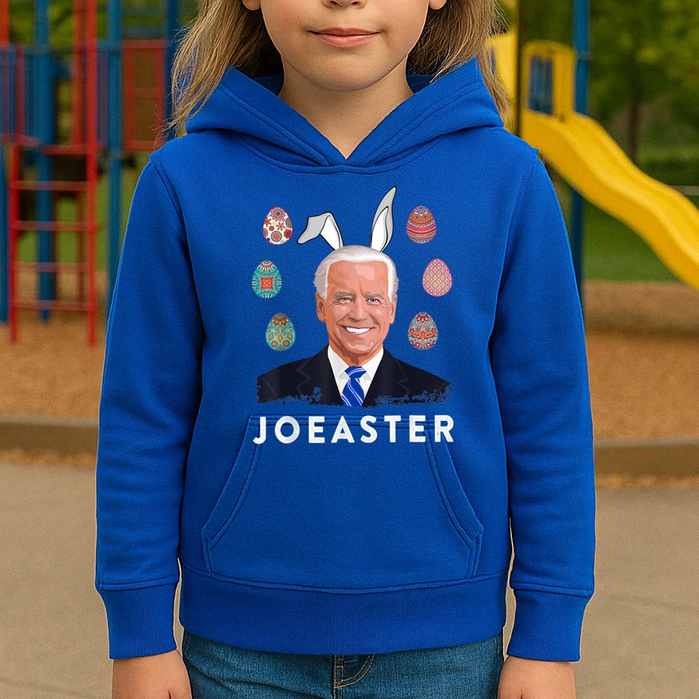 Funny Joe Biden Easter Bunny Eggs Pun Kids Hoodie