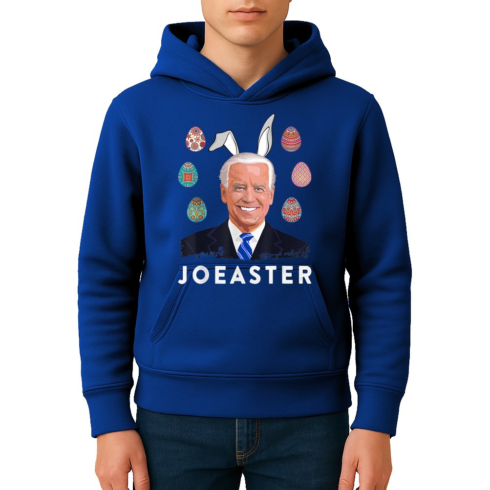 Funny Joe Biden Easter Bunny Eggs Pun Kids Hoodie