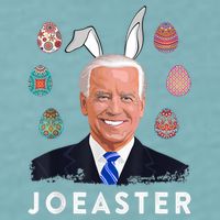 Funny Joe Biden Easter Bunny Eggs Pun Sueded Cloud Jersey T-Shirt