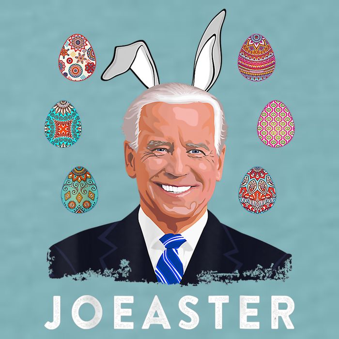 Funny Joe Biden Easter Bunny Eggs Pun Sueded Cloud Jersey T-Shirt