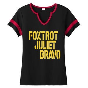 Foxtrot Juliet Bravo Ladies Halftime Notch Neck Tee