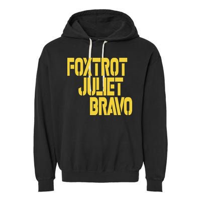 Foxtrot Juliet Bravo Garment-Dyed Fleece Hoodie
